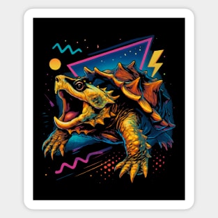 Retro Neon Mata Mata Turtle Sticker